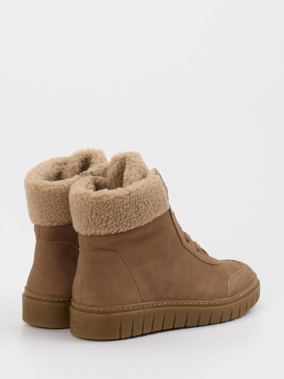 Semler – Stiefeletten aus Veloursleder mittelbraun