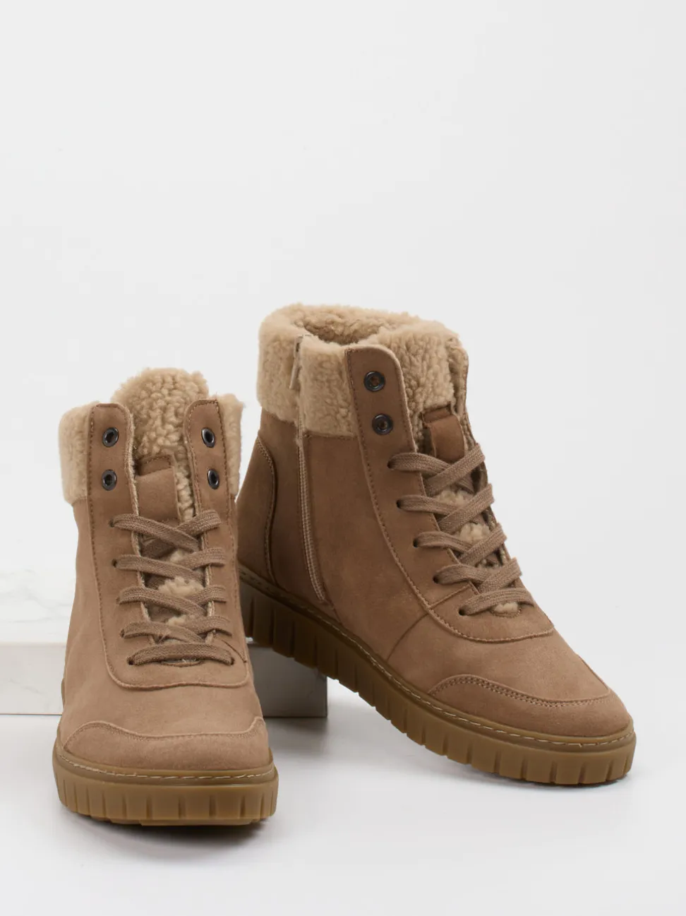 Semler – Stiefeletten aus Veloursleder mittelbraun