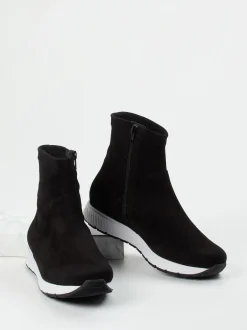 Semler – Stiefeletten aus Veloursleder schwarz