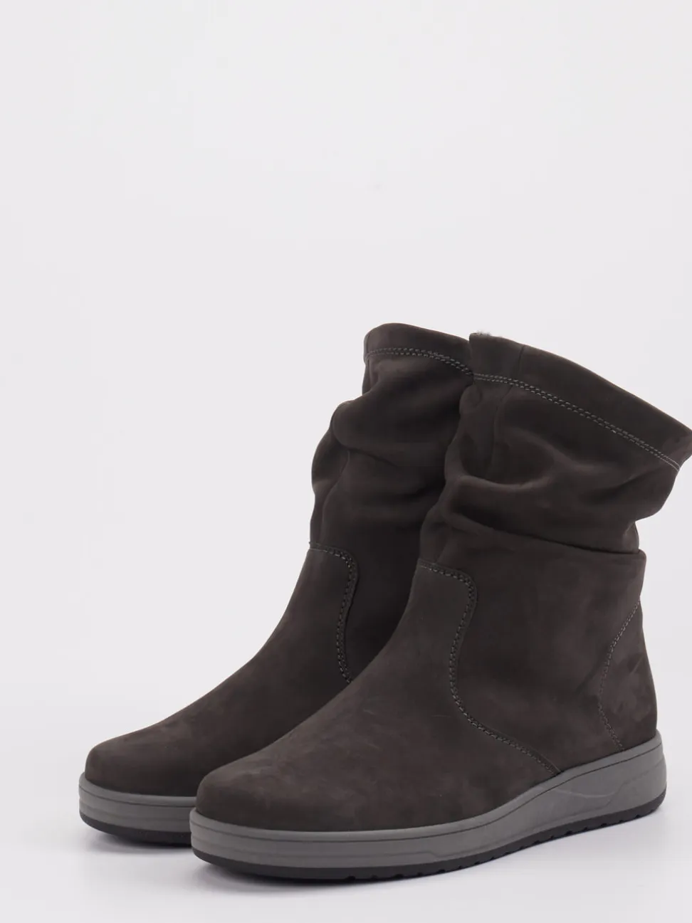 Semler – Stiefeletten aus Nubukleder in Grau