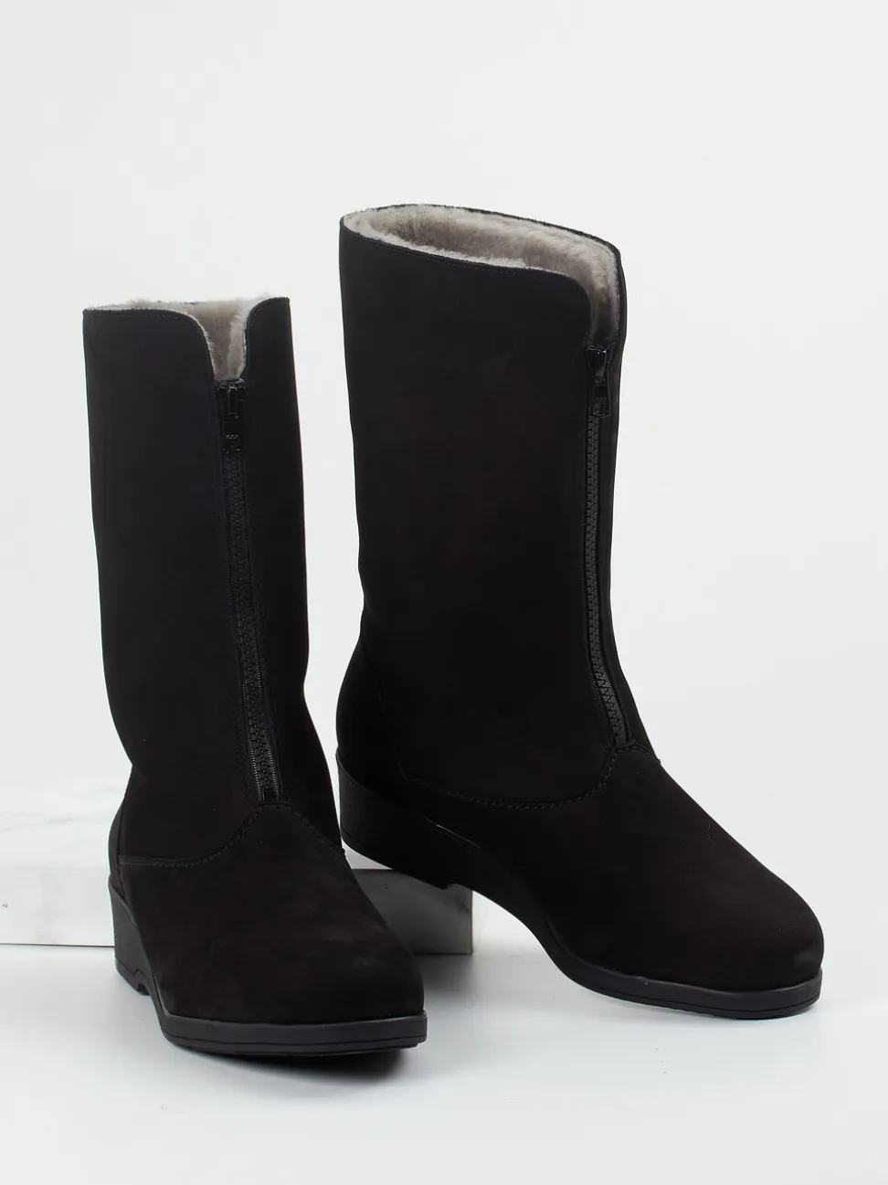 Semler – Winterstiefel aus Veloursleder schwarz