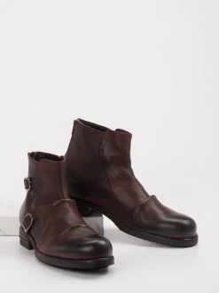 Shoto – Biker-Boots aus Leder Dunkelbraun