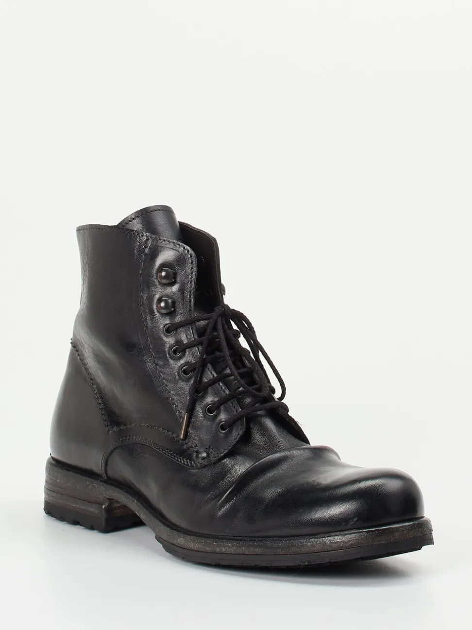 Shoto – Derby-Boots aus Cordovanleder Schwarz