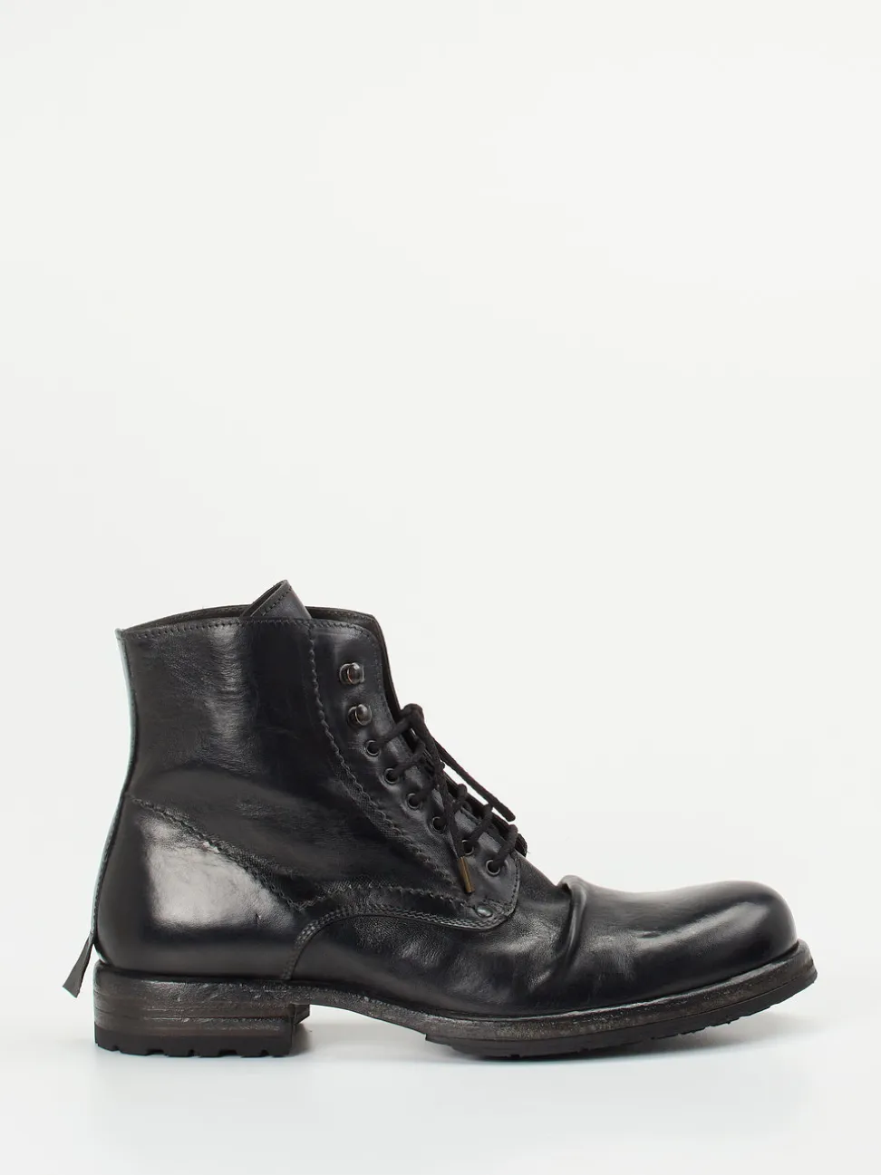 Shoto – Derby-Boots aus Cordovanleder Schwarz