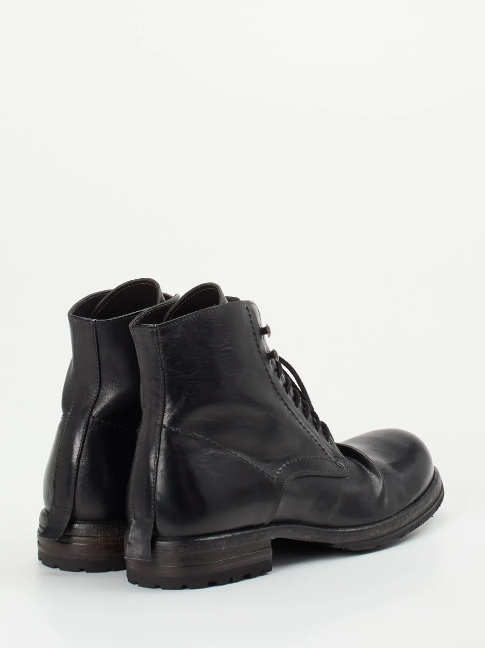 Shoto – Derby-Boots aus Cordovanleder Schwarz