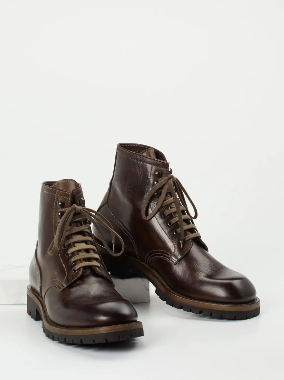 Shoto – Schnürstiefel aus Kalbleder dunkelbraun