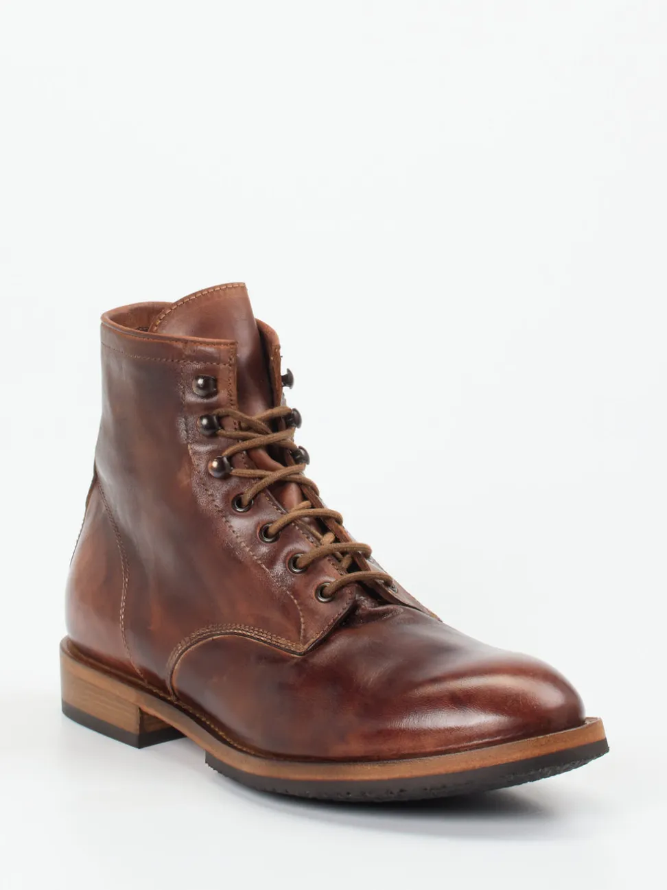 Shoto – Schnürstiefel aus Pferdeleder kastanienbraun