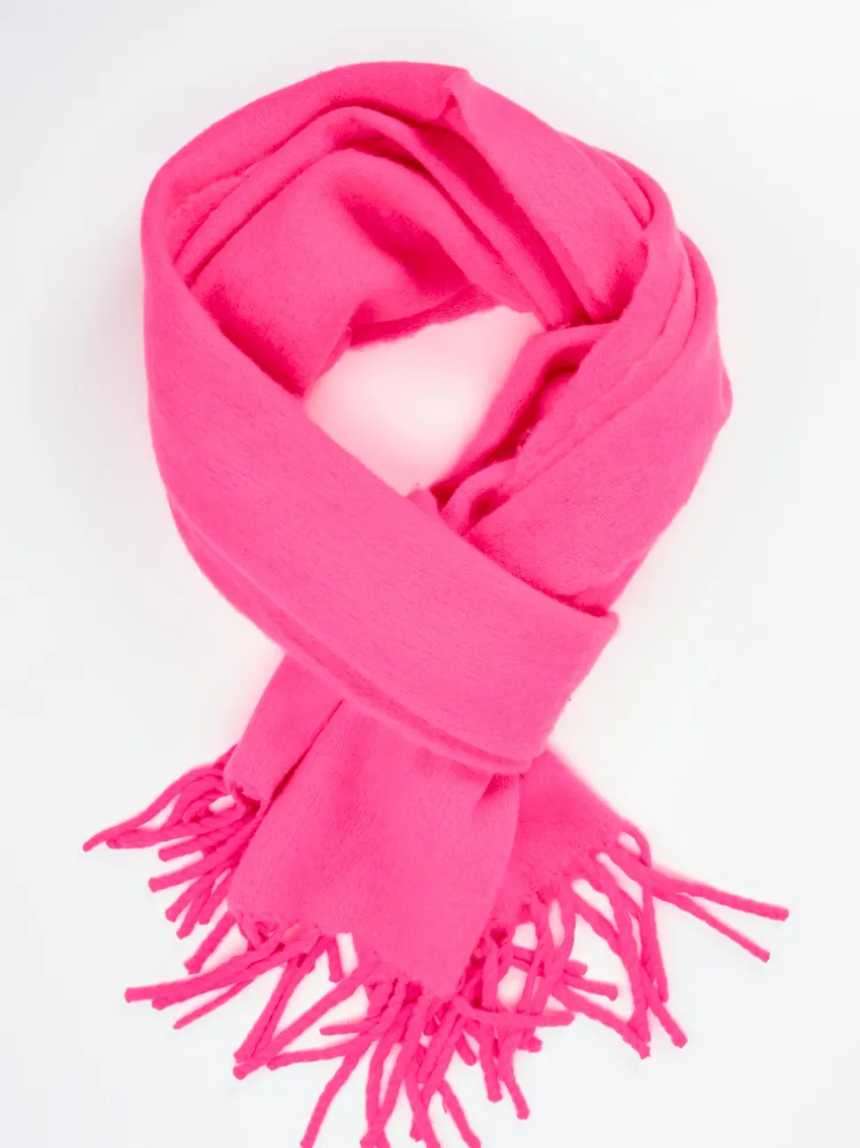 Simone Bruns – Fransenschal aus Kaschmir Neonpink