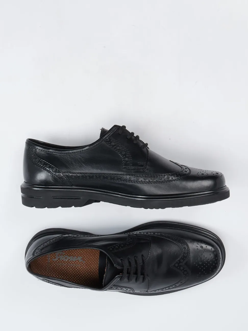 Sioux – Brogue-Halbschuh aus Lammleder Schwarz