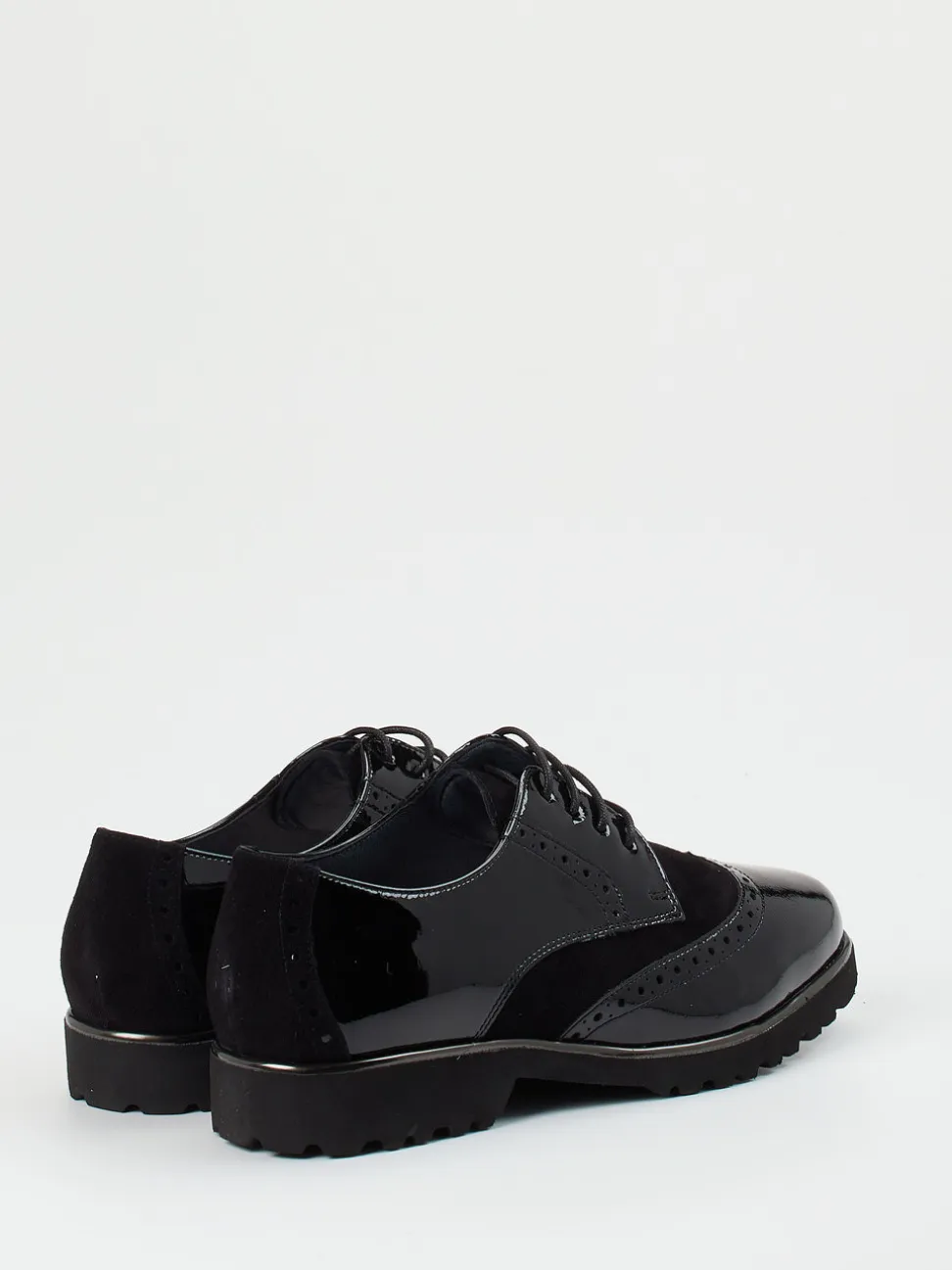 Sioux – Brogues aus Lackleder und Veloursleder schwarz
