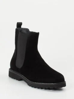Sioux – Chelsea Boots aus Veloursleder schwarz