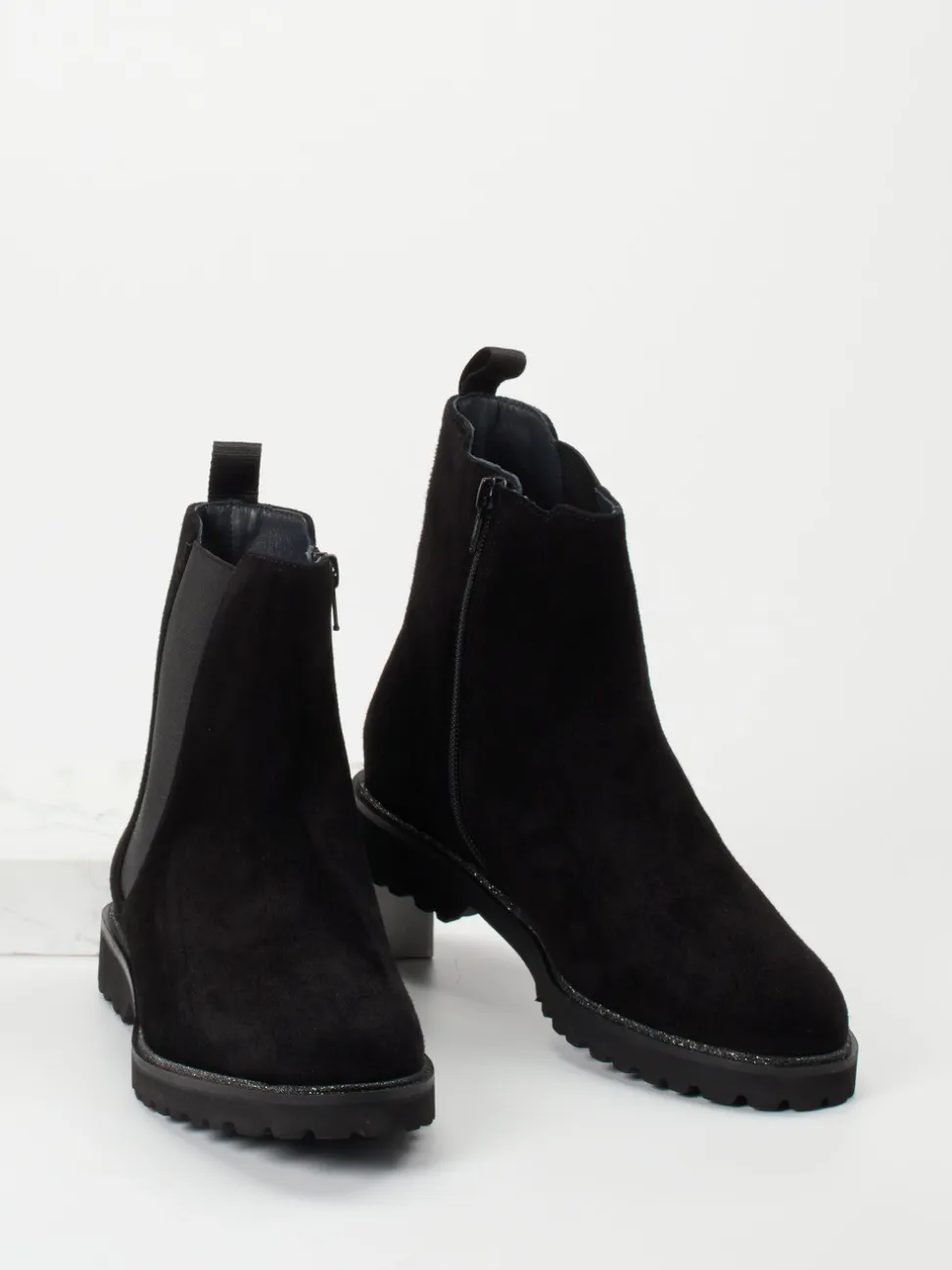 Sioux – Chelsea Boots aus Veloursleder schwarz