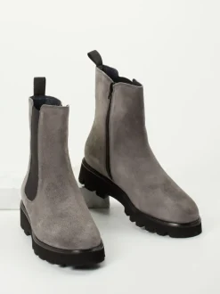 Sioux – Chelsea Boots aus Veloursleder grau