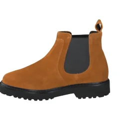 Sioux – Chelsea Boots aus Veloursleder cognacfarben