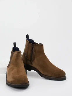 Sioux – Chelsea Boots aus Veloursleder braun
