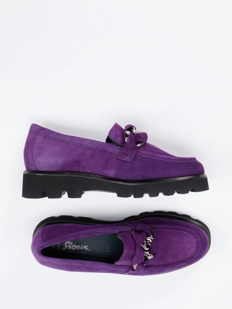 Sioux – Chunky Loafer aus Veloursleder Violett