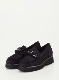 Sioux – Chunky-Loafer aus Veloursleder Tiefschwarz