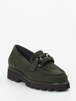 Sioux – Chunky-Slipper aus Veloursleder Tannengrün