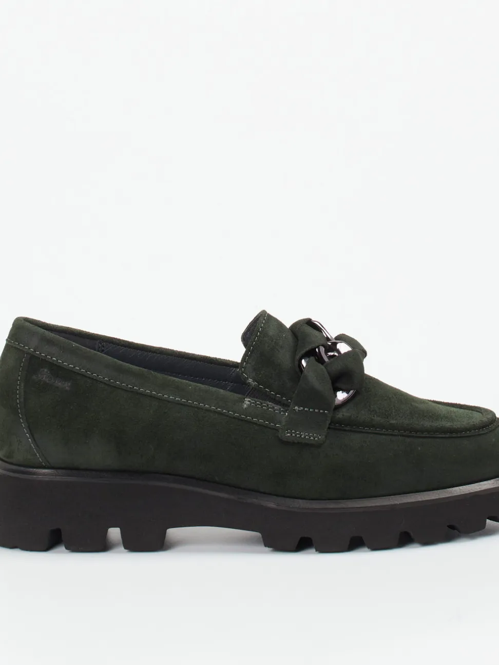 Sioux – Chunky-Slipper aus Veloursleder Tannengrün