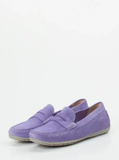 Sioux – Damen-Loafer aus Veloursleder Lavendel
