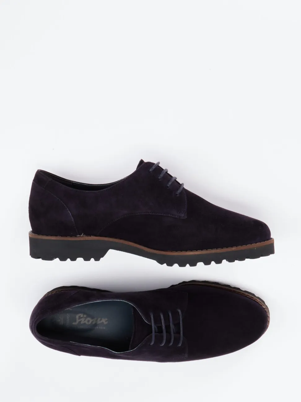 Sioux – Derby-Schnürschuh aus Veloursleder Dunkelviolett