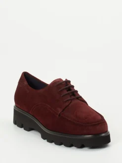 Sioux – Derby-Schnürschuh aus Veloursleder weinrot