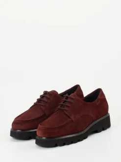 Sioux – Derby-Schnürschuh aus Veloursleder weinrot