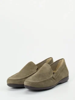 Sioux – Herren-Loafer aus Veloursleder olivgrün