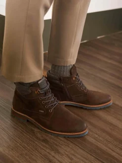 Sioux – Herren-Schnürboots aus Veloursleder dunkelbraun
