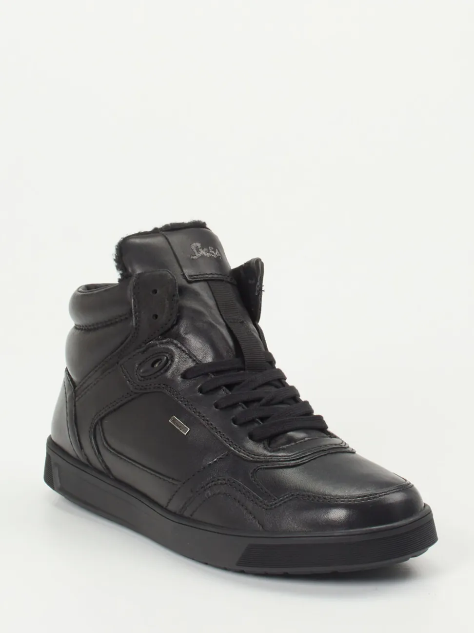 Sioux – High-Top Sneaker aus Glattleder schwarz