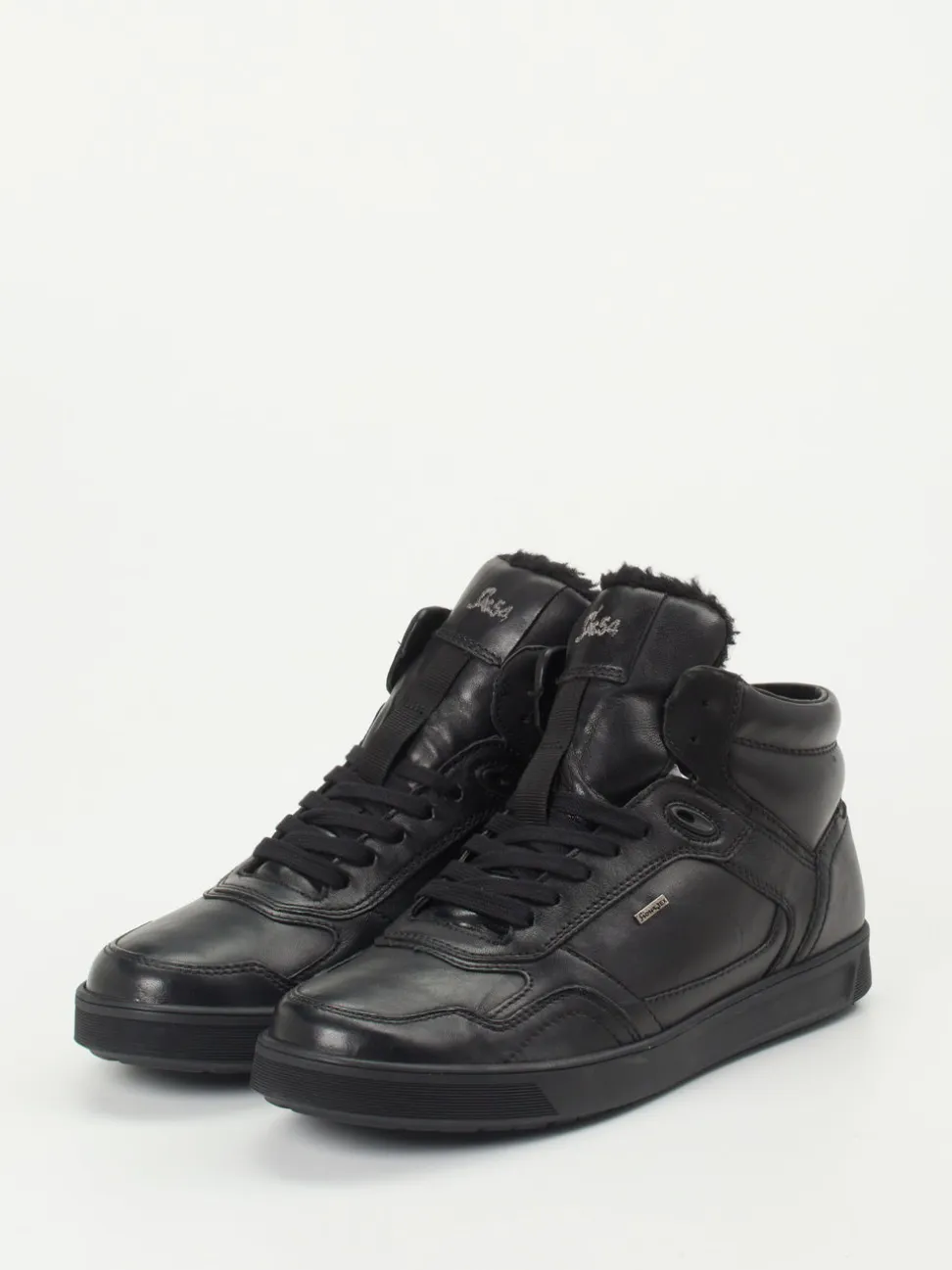 Sioux – High-Top Sneaker aus Glattleder schwarz