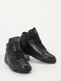 Sioux – High-Top Sneaker aus Glattleder schwarz