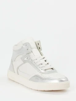 Sioux – High-Top Sneaker aus Metallicleder Offwhite