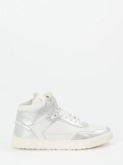 Sioux – High-Top Sneaker aus Metallicleder Offwhite