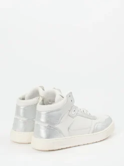 Sioux – High-Top Sneaker aus Metallicleder Offwhite