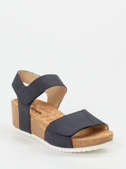Sioux – Keilsandalette aus Kalbleder dunkelblau