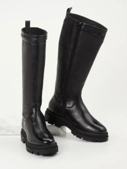 Sioux – Kniehohe Stiefel aus Kalbleder schwarz