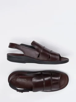 Sioux – Komfortsandalen aus Kalbleder Dunkelbraun