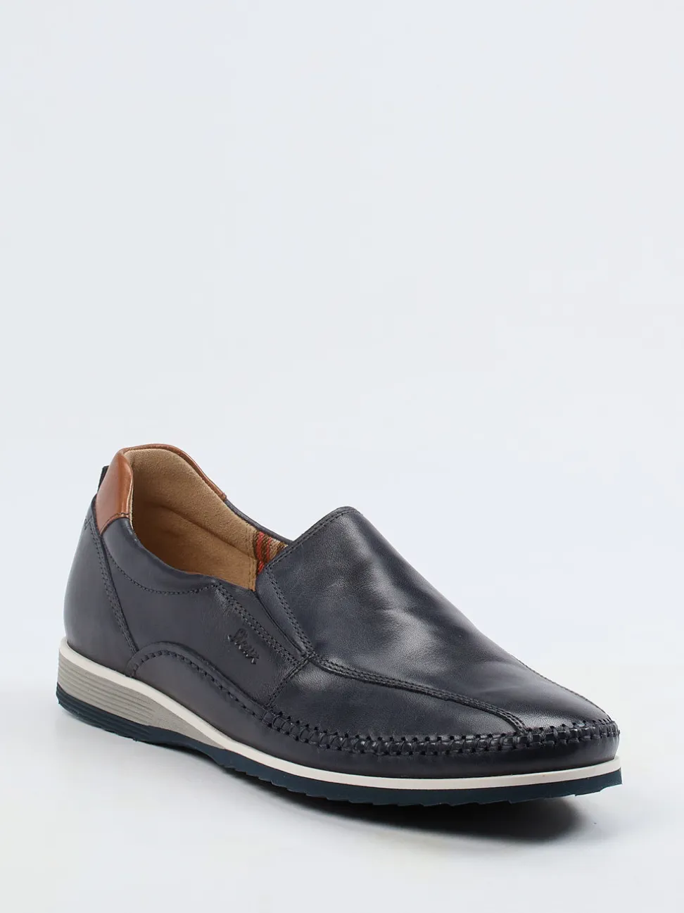 Sioux – Komfort-Slipper aus Kalbleder Dunkelblau