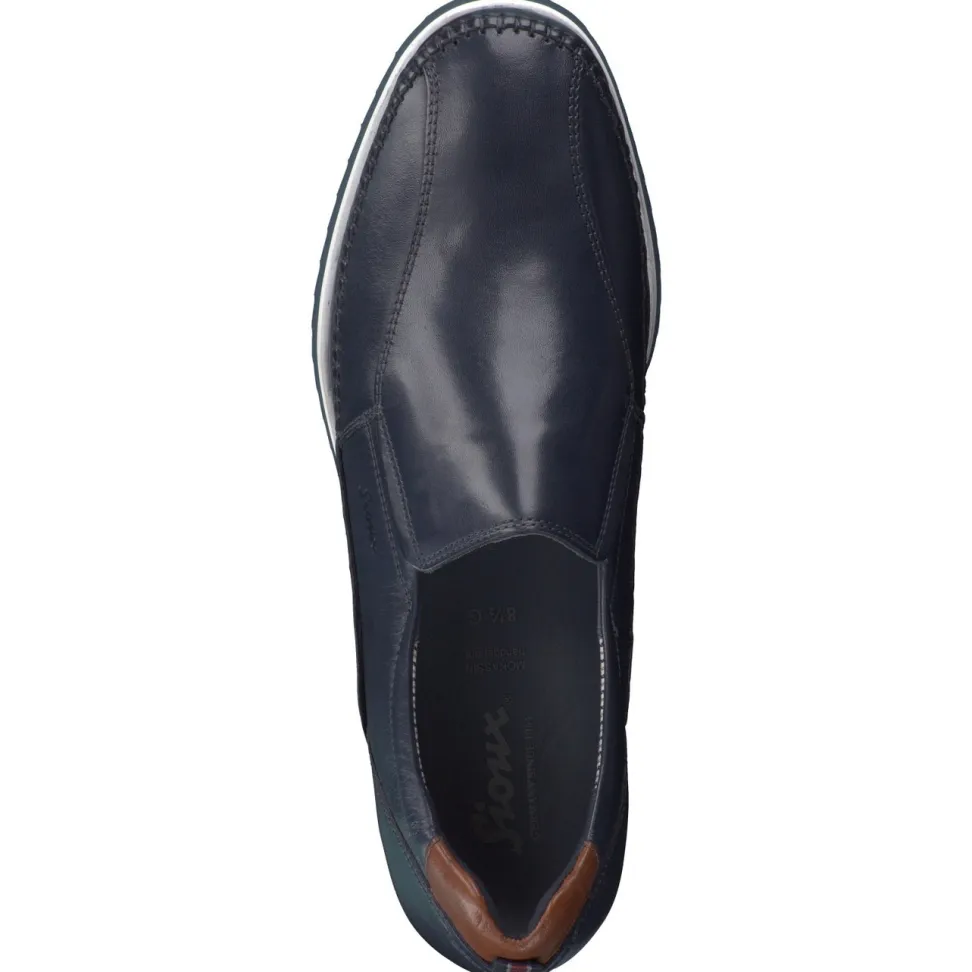 Sioux – Komfort-Slipper aus Kalbleder Dunkelblau