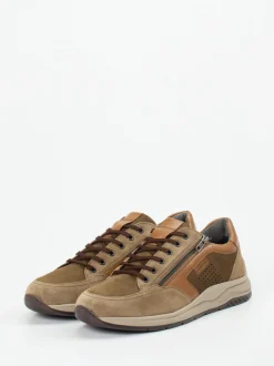 Sioux – Komfort-Sneaker aus Veloursleder Sandbeige