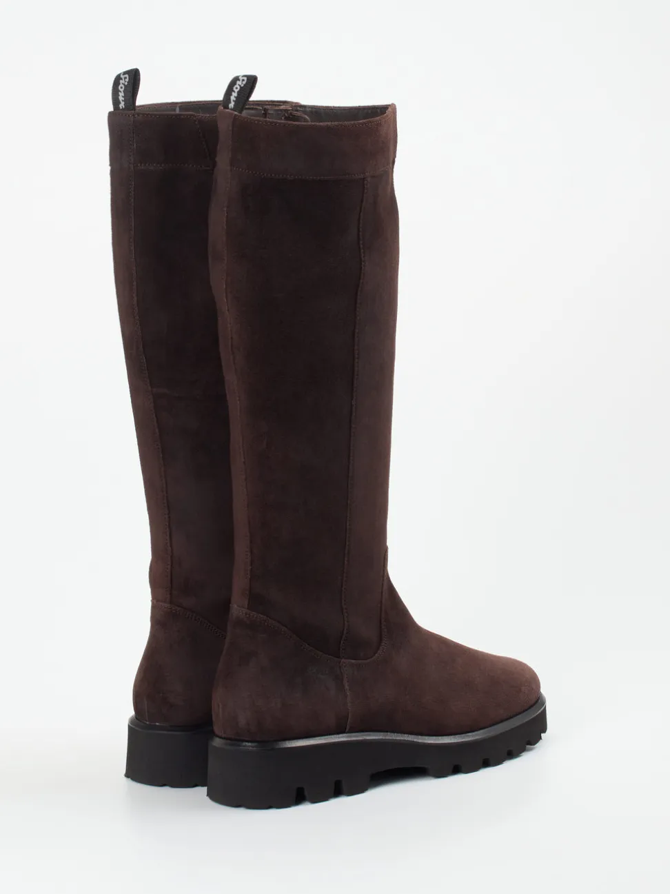 Sioux – Langschaftstiefel aus Veloursleder dunkelbraun