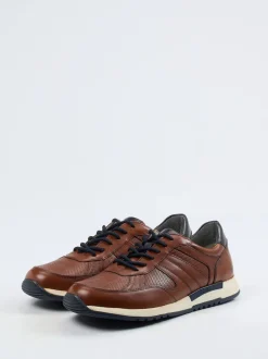 Sioux – Leder-Sneaker aus geprägtem Kalbleder braun