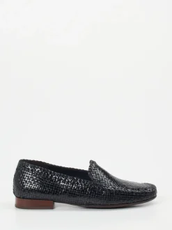 Sioux – Loafer aus Flechtleder in Navyblau