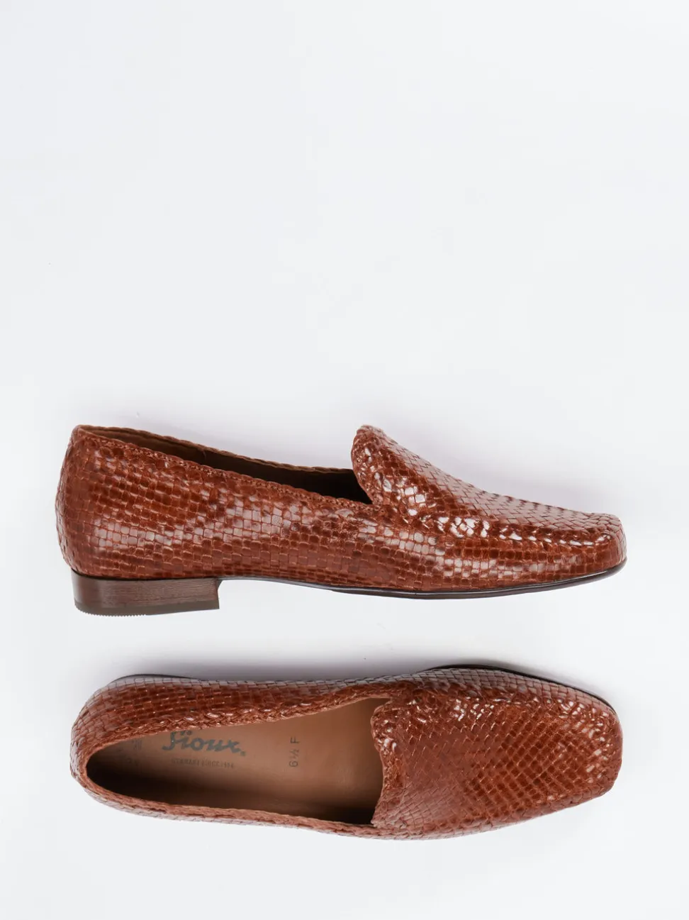 Sioux – Loafer aus Flechtleder kastanienbraun