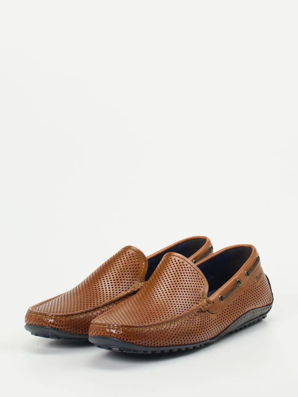 Sioux – Loafer aus geprägtem Leder cognacbraun