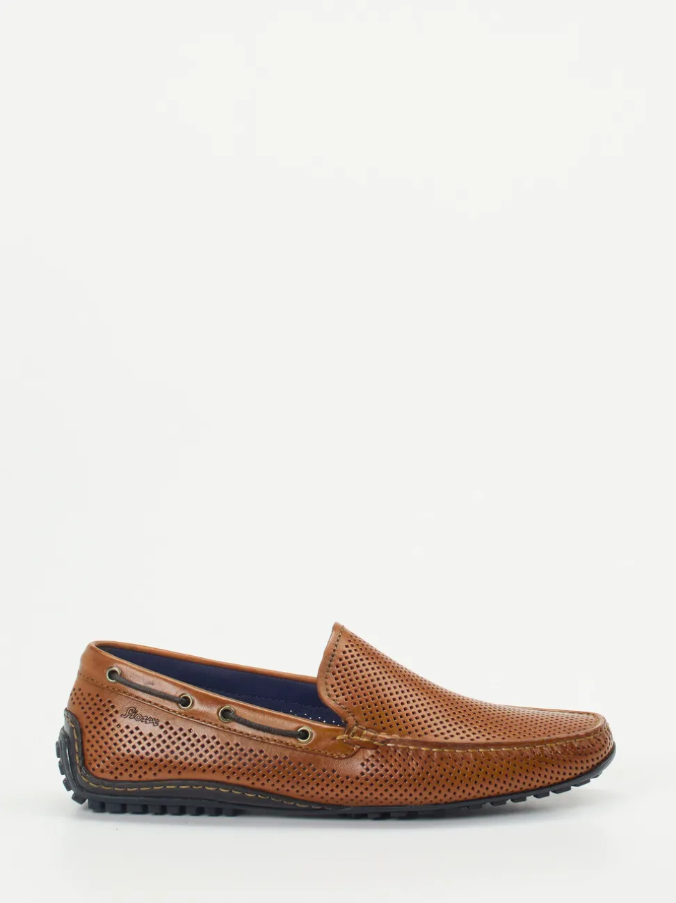 Sioux – Loafer aus geprägtem Leder cognacbraun