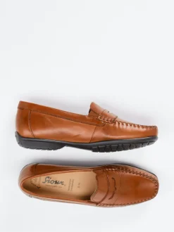 Sioux – Loafer aus Kalbleder in Cognacbraun