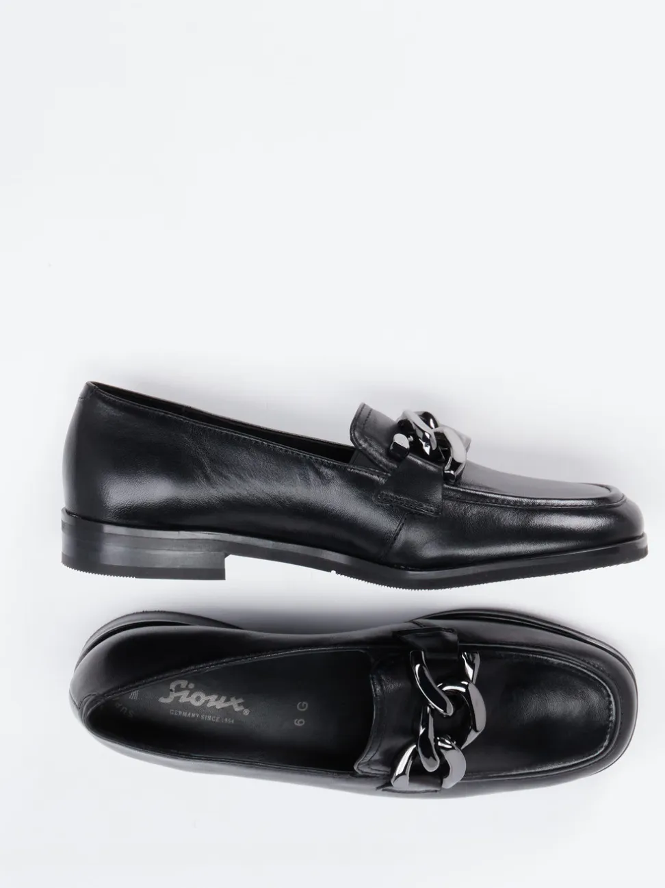 Sioux – Loafer aus Kalbleder Schwarz glänzend