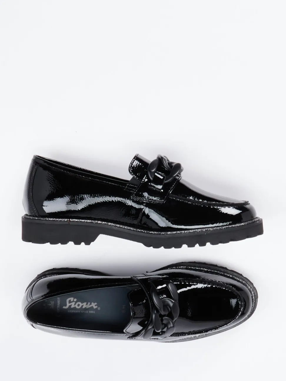 Sioux – Loafer aus Lackleder Schwarz glänzend